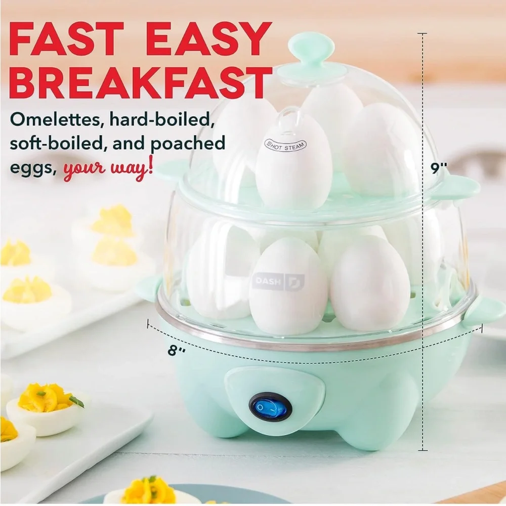 DASH Deluxe Rapid Egg Cooker for Hard Boiled, Poached, Scrambled Eggs, Omelets‎